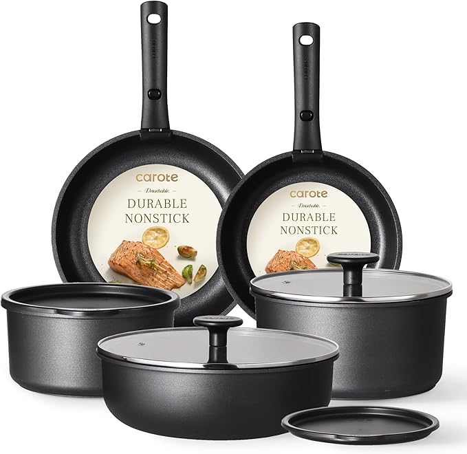 Carote Pots and Pans Set - 11pcs Granite Non-Stick
