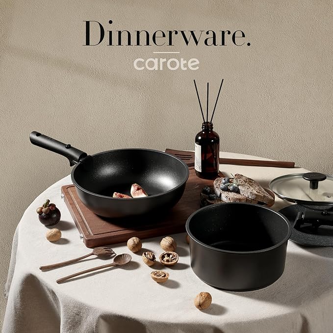 Carote Pots and Pans Set - 11pcs Granite Non-Stick